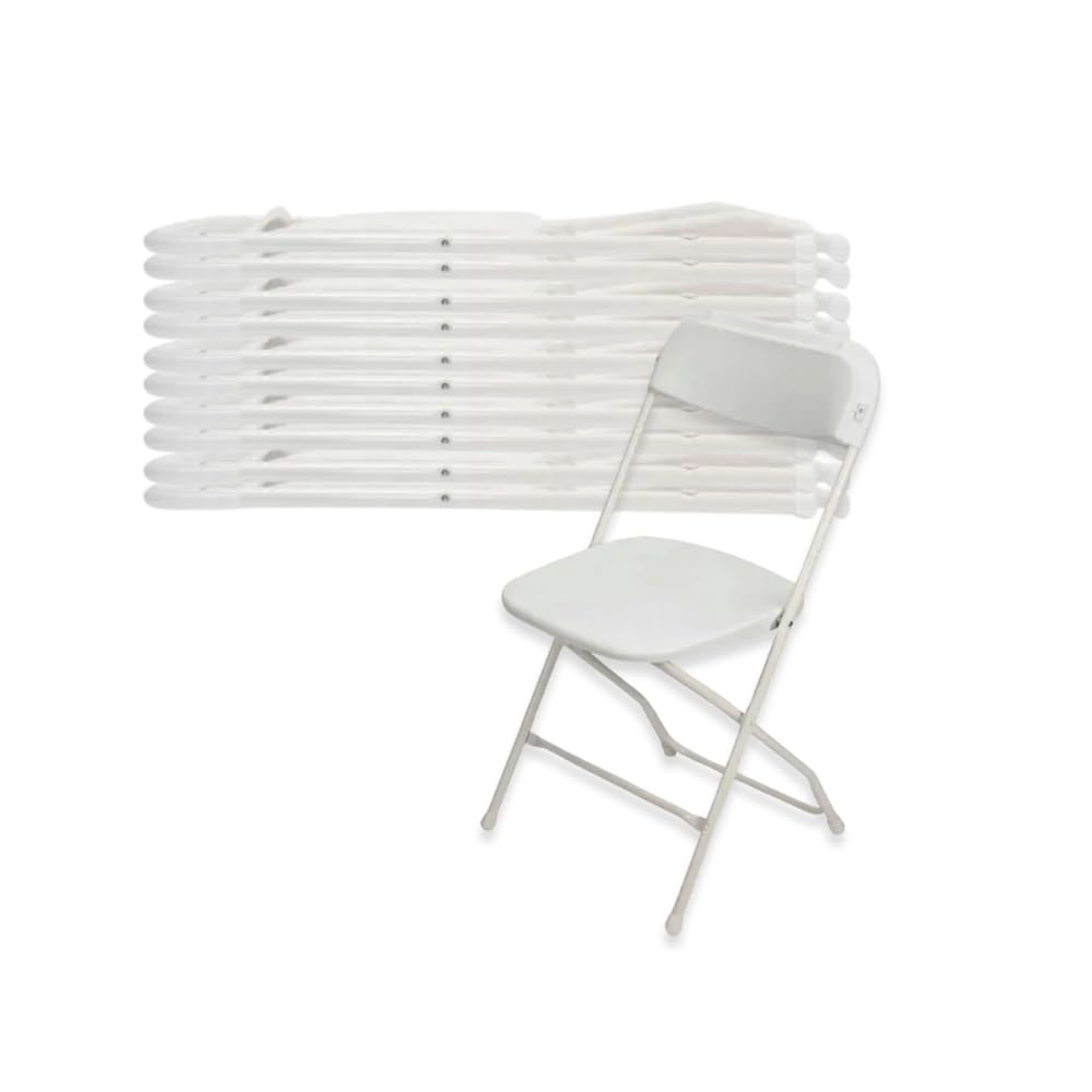 White Stackable Plastic Folding Chair 10-Pack P2002