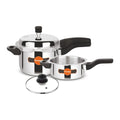 Orange Triply Stainless Steel Pressure Cooker Combo Set 2&3 Litre 2 Pc B52506