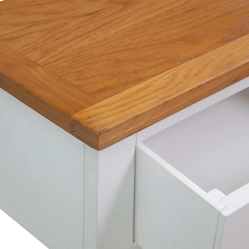 Solid Oak Wood Console Table with 2 Drawers Q49046