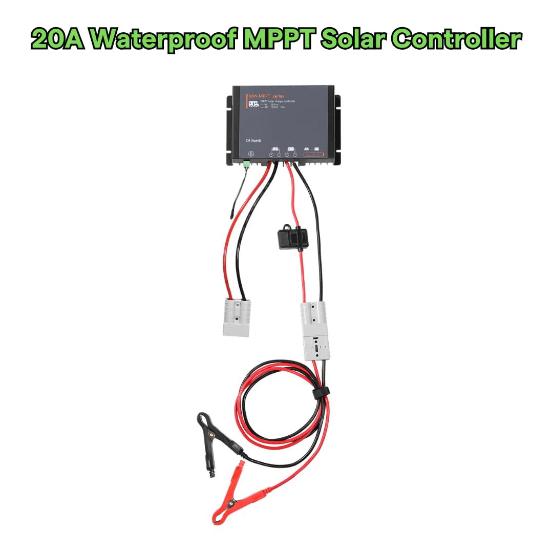 300W 12V Portable Solar Panel Blanket with 20A MPPT Charger Controller B42265