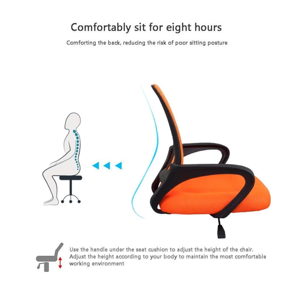 Orange Ergonomic Mesh and Leather High Back Office Chair W571998