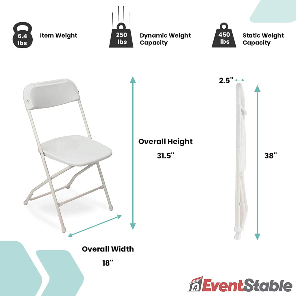 White Stackable Plastic Folding Chair 10-Pack P2002