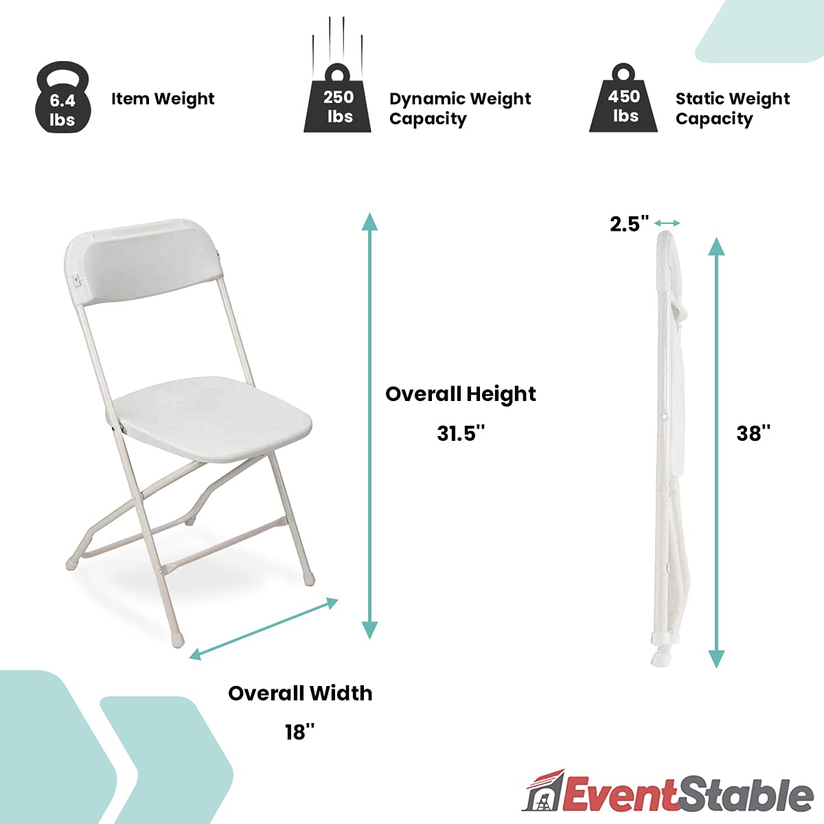 White Stackable Plastic Folding Chair 10-Pack P2002