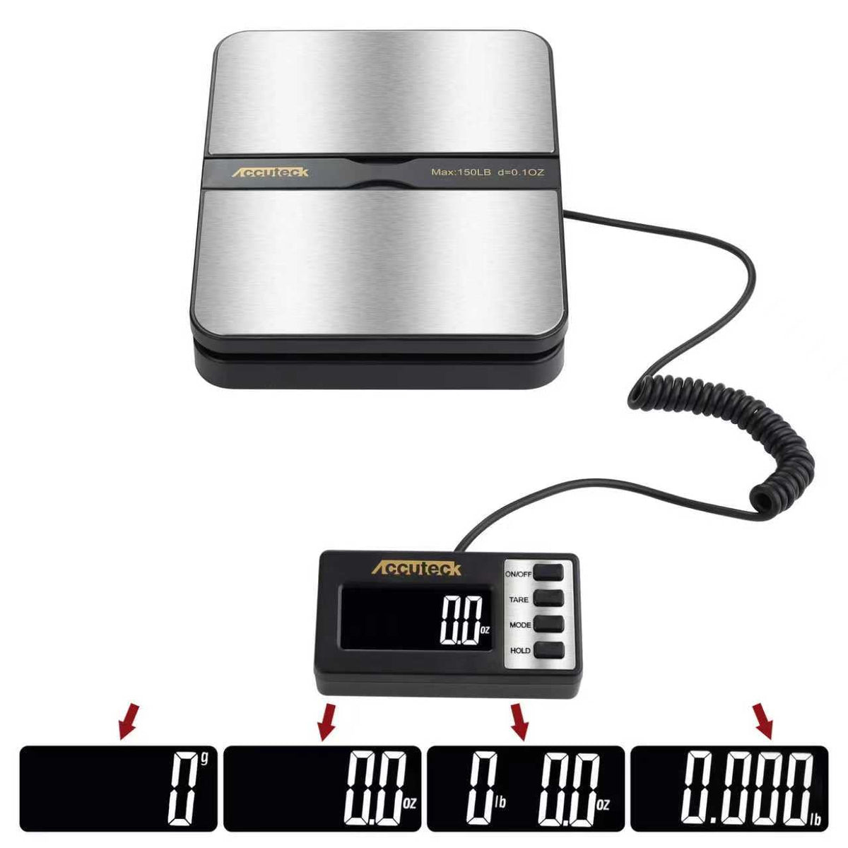 150Lbs 0.1OZ Digital Postal Scale Stainless Steel O719405