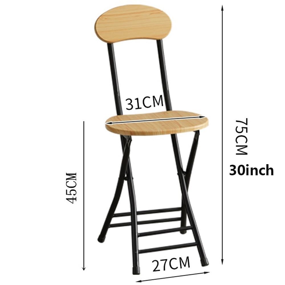 18 Inch Black Folding Bar Stools with Backrest Y58615