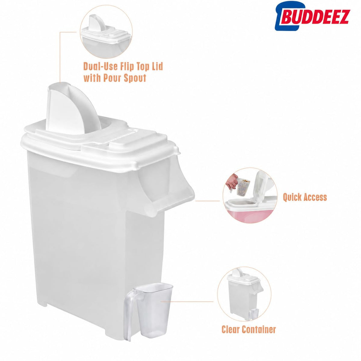 Airtight Pet Food Storage Container 32 Quart with Pour Spout I883419