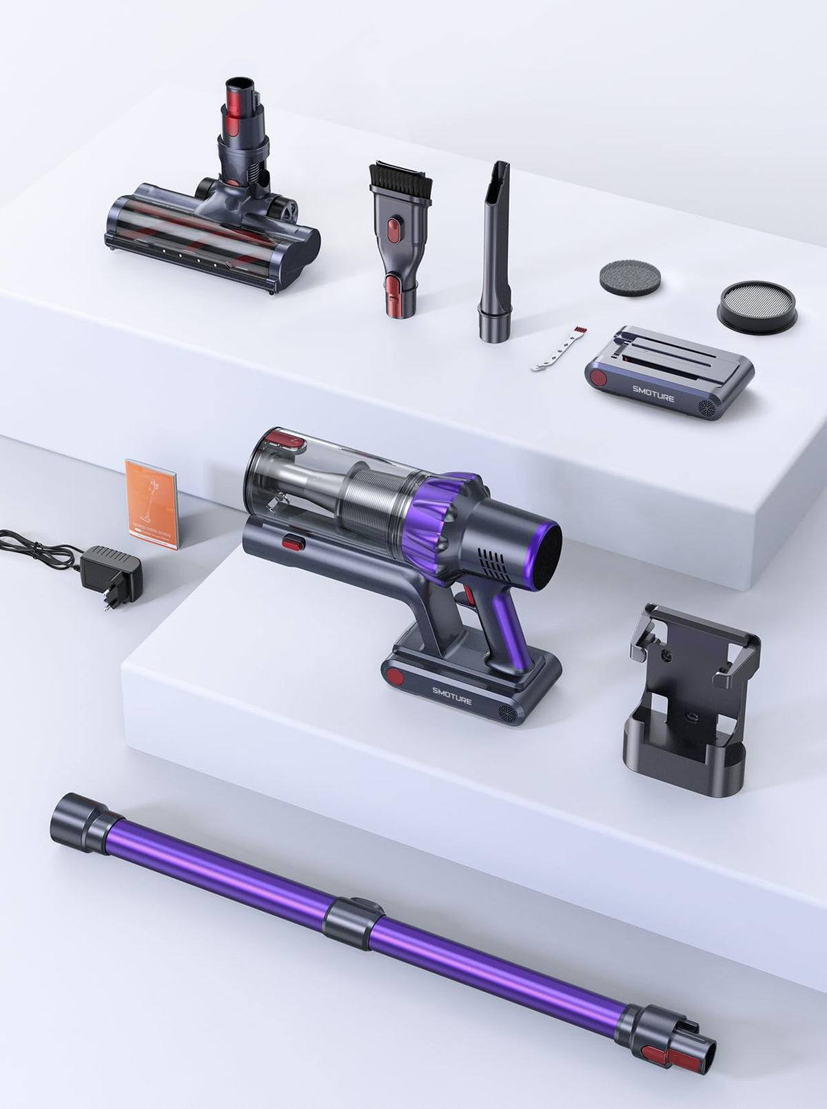 Cordless Stick Vacuum with 2 Batteries 45KPA 550W Q1239