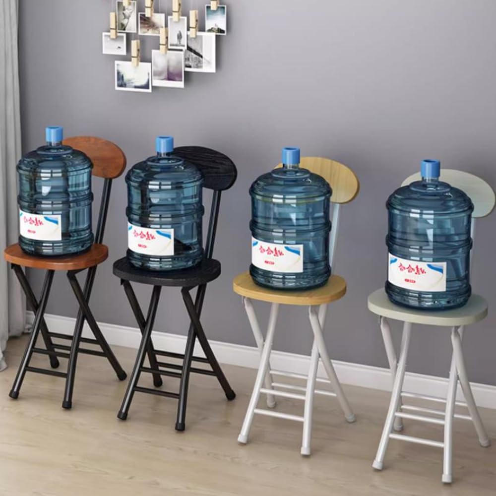 18 Inch Black Folding Bar Stools with Backrest Y58615
