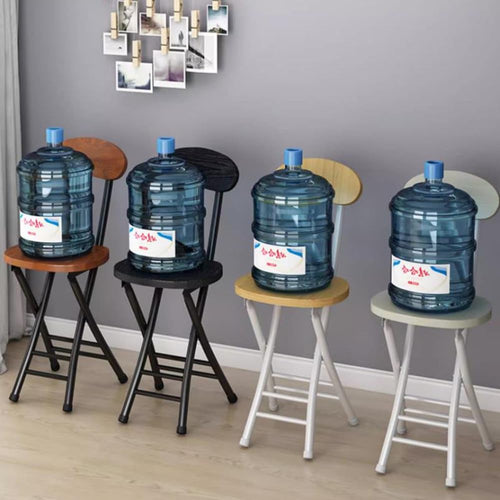 18 Inch Black Folding Bar Stools with Backrest Y58615