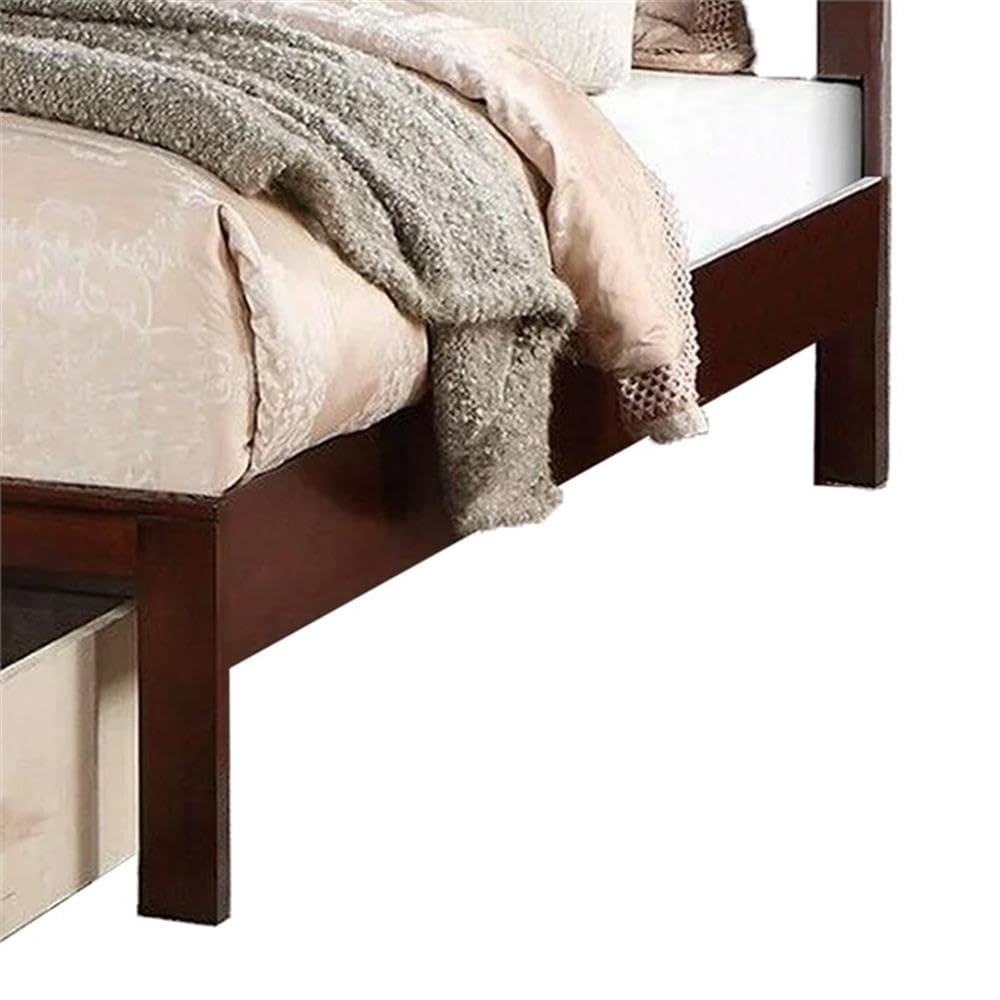 California King Solid Wood Platform Bed with Storage Drawer T477369