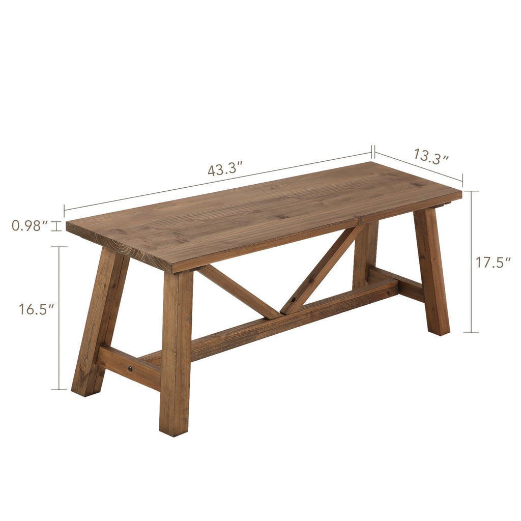 43" Solid Wood Bench V2830