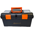 Plastic Tool Box with Tray and Dividers, Black, 19.25 Inches Z255553