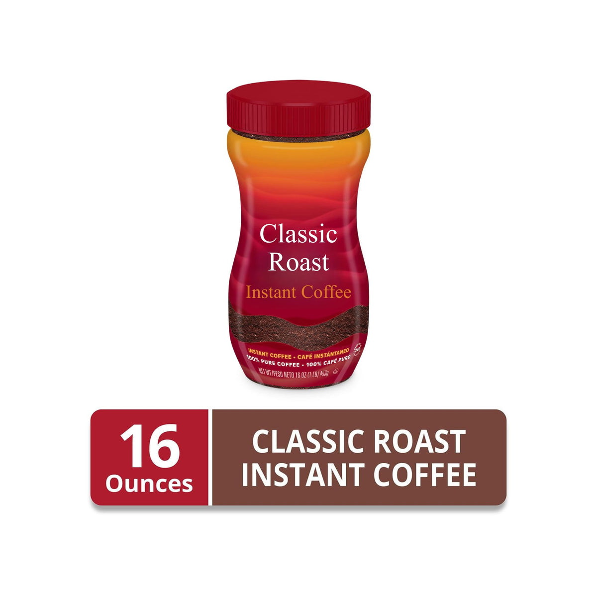 Instant Coffee Crystals Classic Roast 16 oz R16534