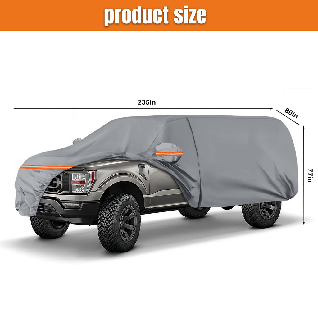 Waterproof Truck Cover for CrewCab 5.5/5.7/5.8 ft with Camper Shell Topper O474272