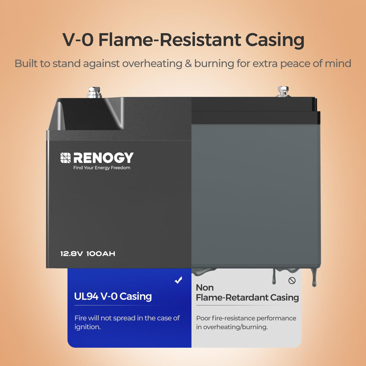 12V 100Ah Bluetooth Self-Heating Lithium LiFePO4 Deep Cycle Battery I95992