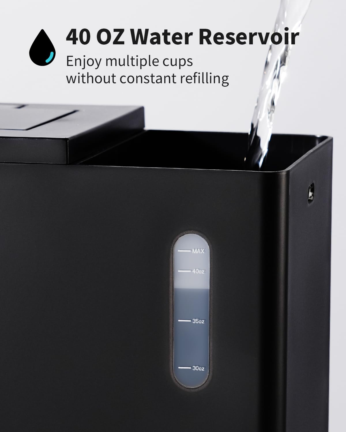 Black Single Serve Coffee Maker with 40oz Water Tank Q12877
