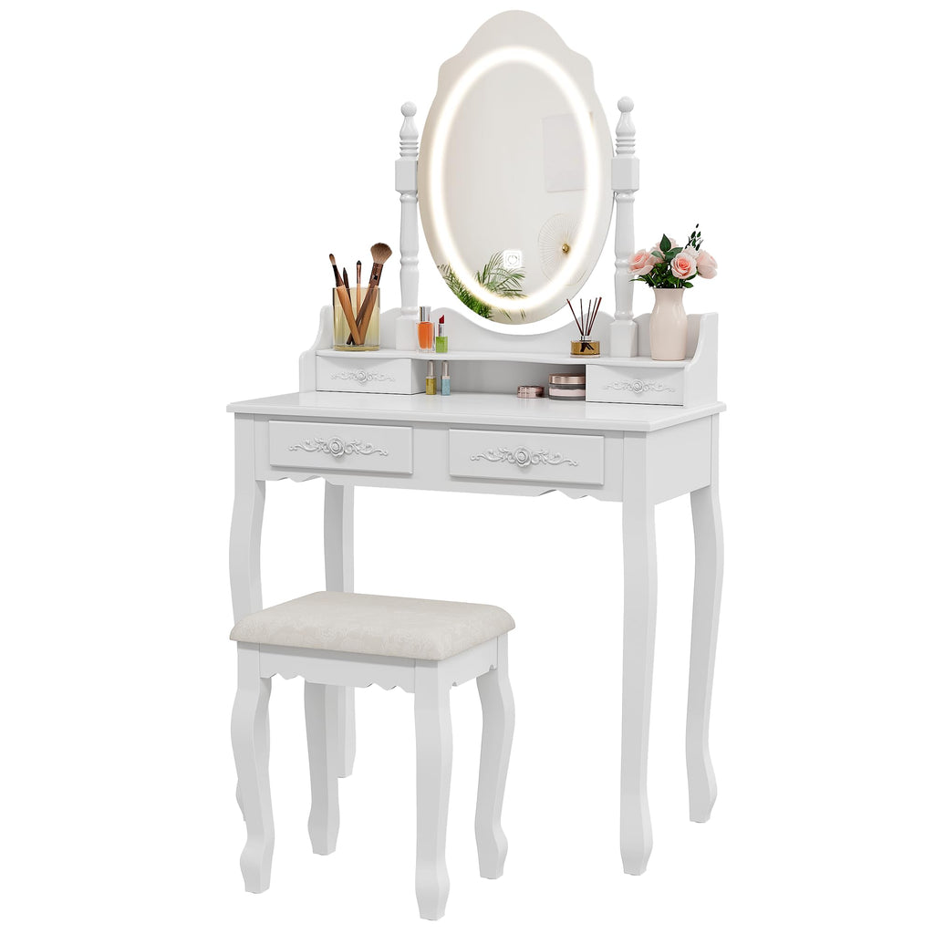 Vanity Desk with Mirror and Lights O63903
