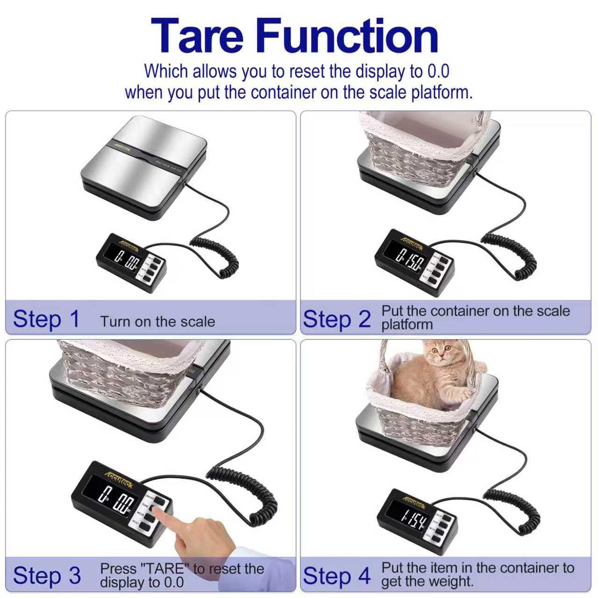150Lbs 0.1OZ Digital Postal Scale Stainless Steel O719405