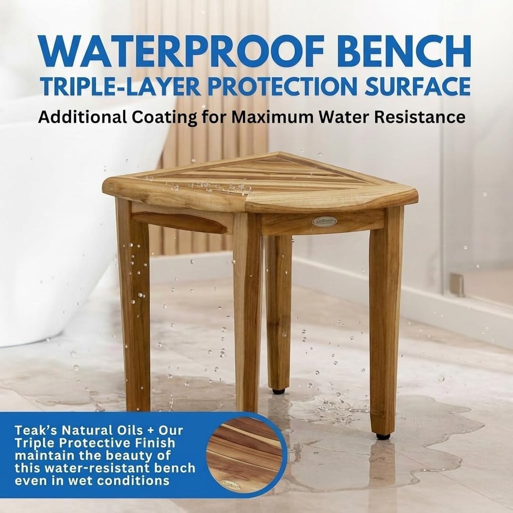 18” Teak Corner Shower Bench J674234