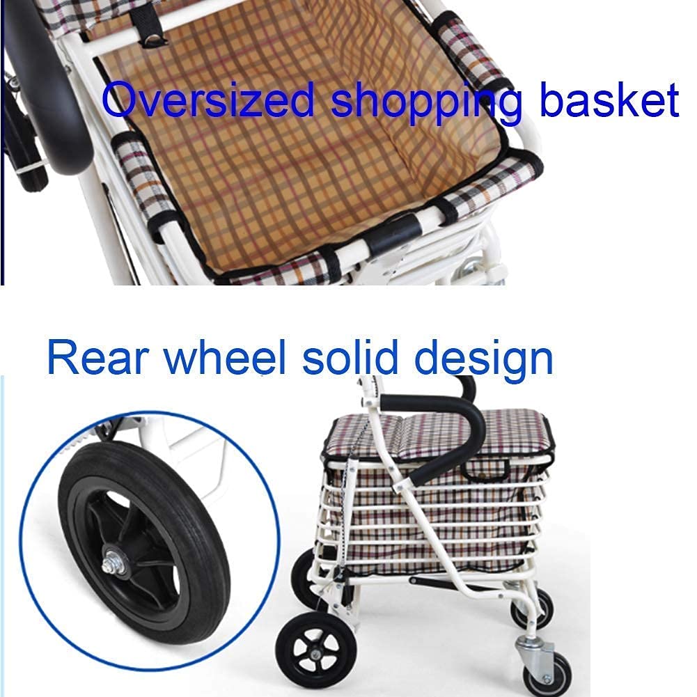 Folding Four Wheel Rollator Walker with Padded Seat Lockable Brakes B2491