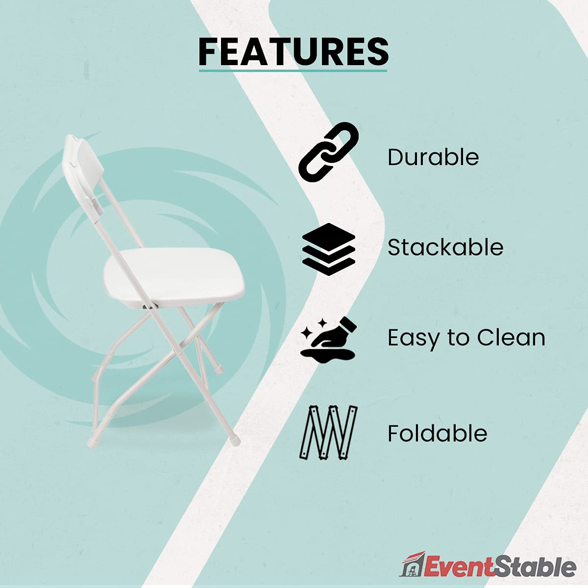 White Stackable Plastic Folding Chair 10-Pack P2002