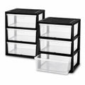 Plastic 3 Drawer Storage Tower with Clear Removable Bins K253480