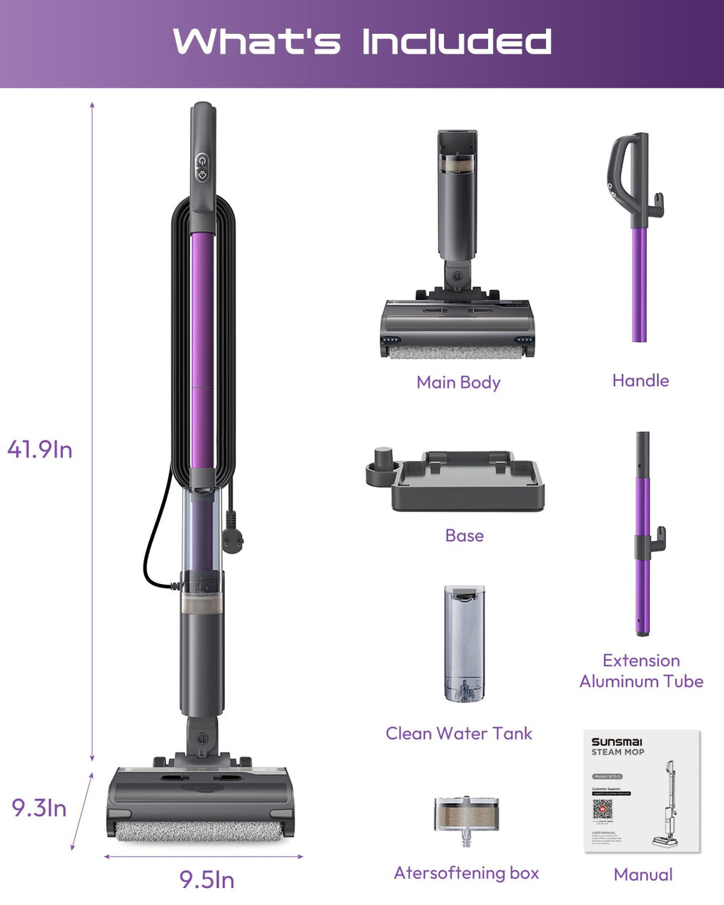 Lightweight 4-in-1 Steam Mop F254