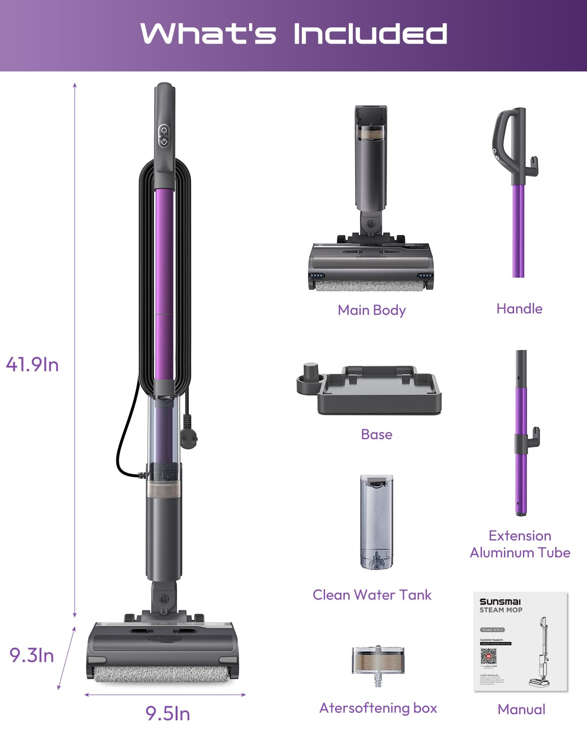 Lightweight 4-in-1 Steam Mop F254