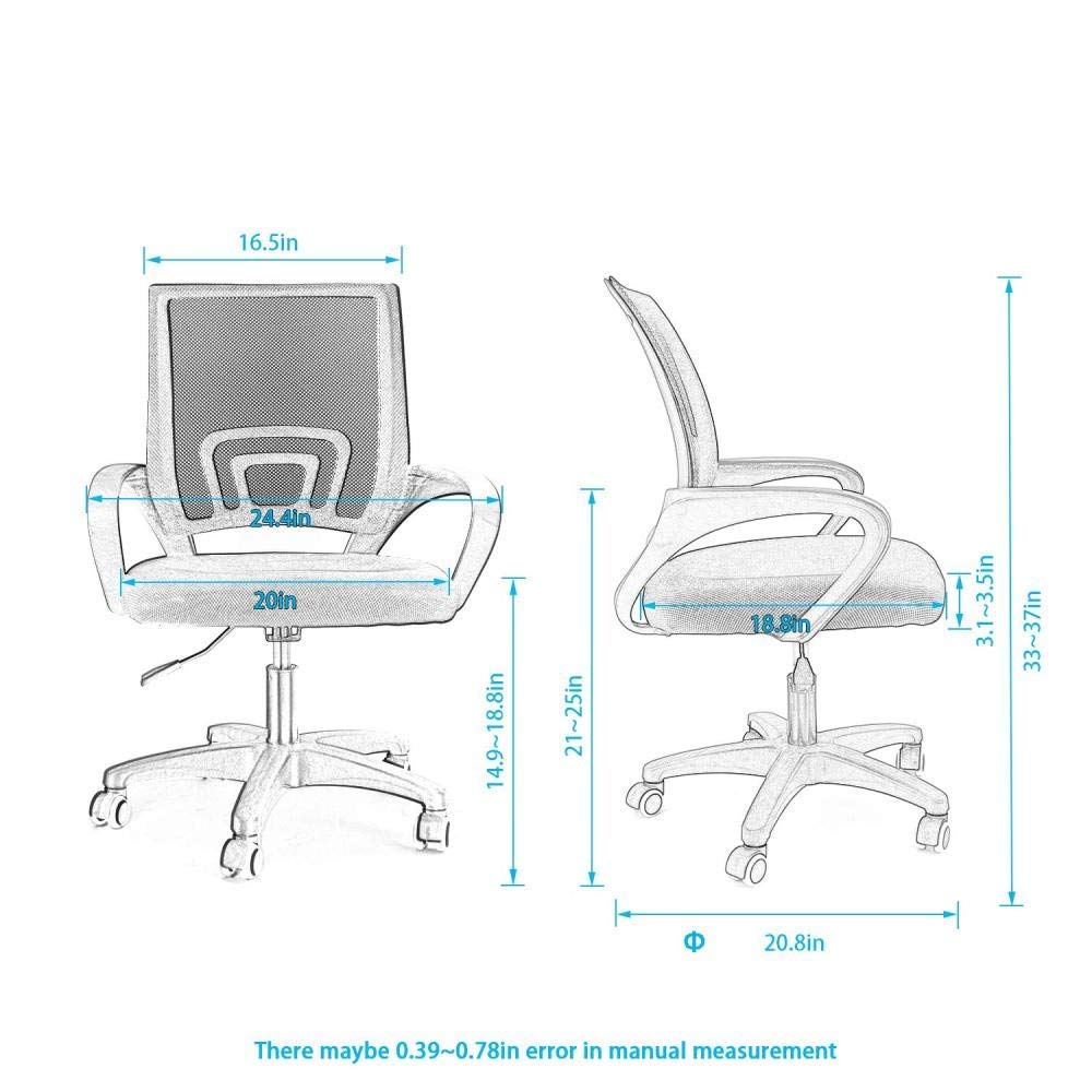 Orange Ergonomic Mesh and Leather High Back Office Chair W571998