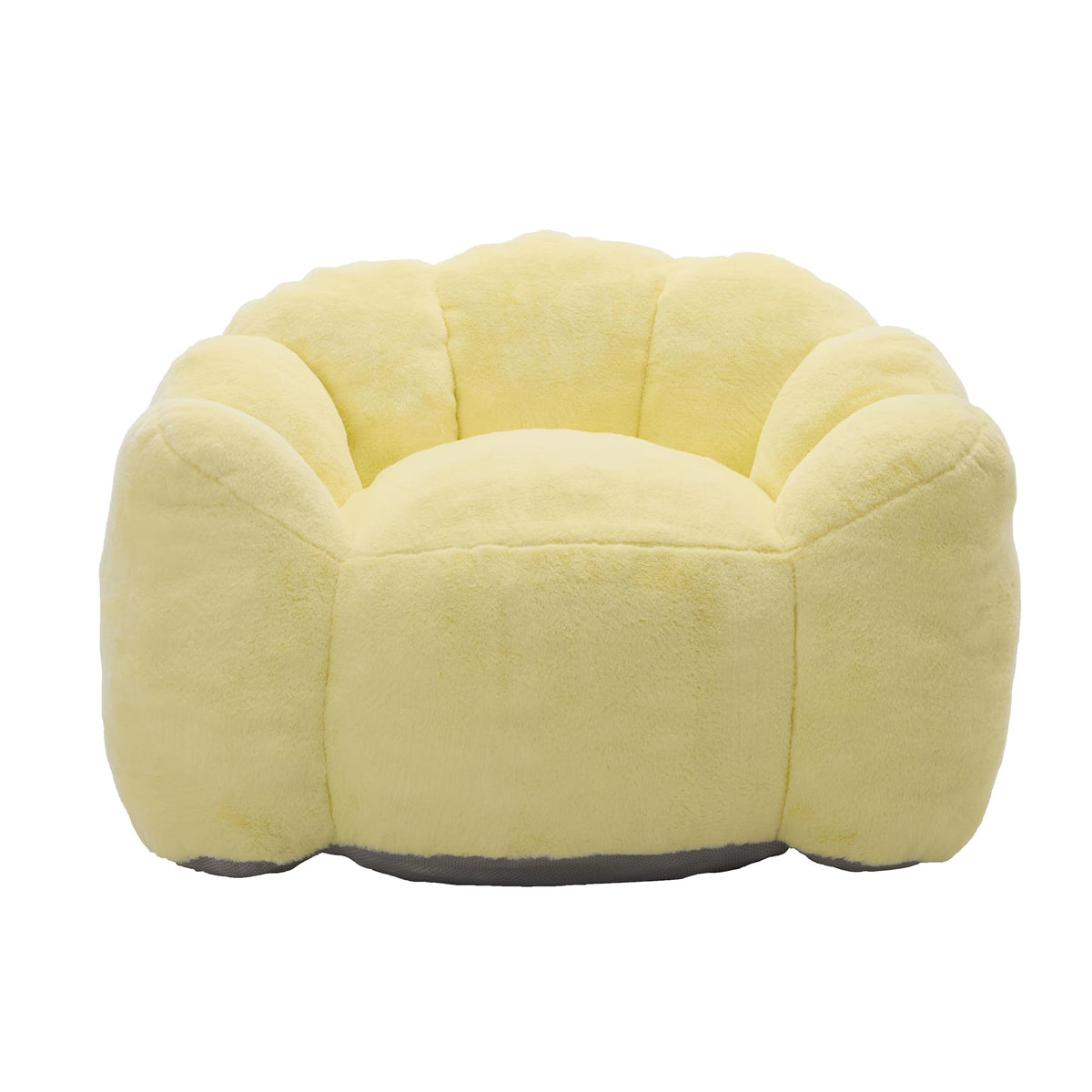 Large Yellow Faux Fur Bean Bag Chair N482595