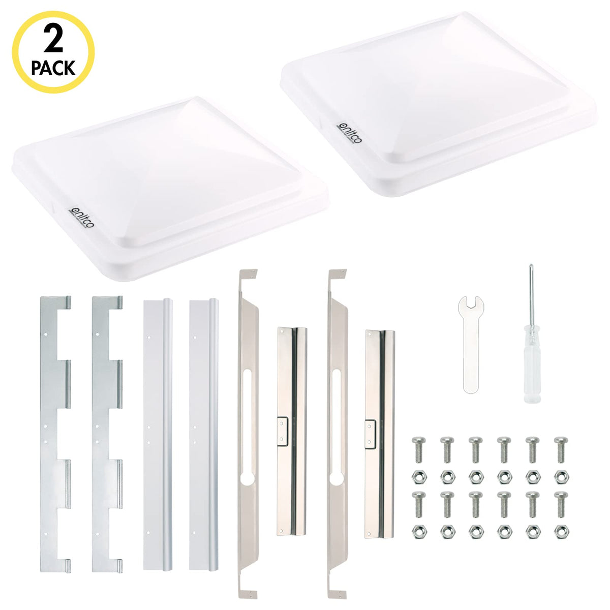 White RV Vent Lid Replacements 2-Pack D192
