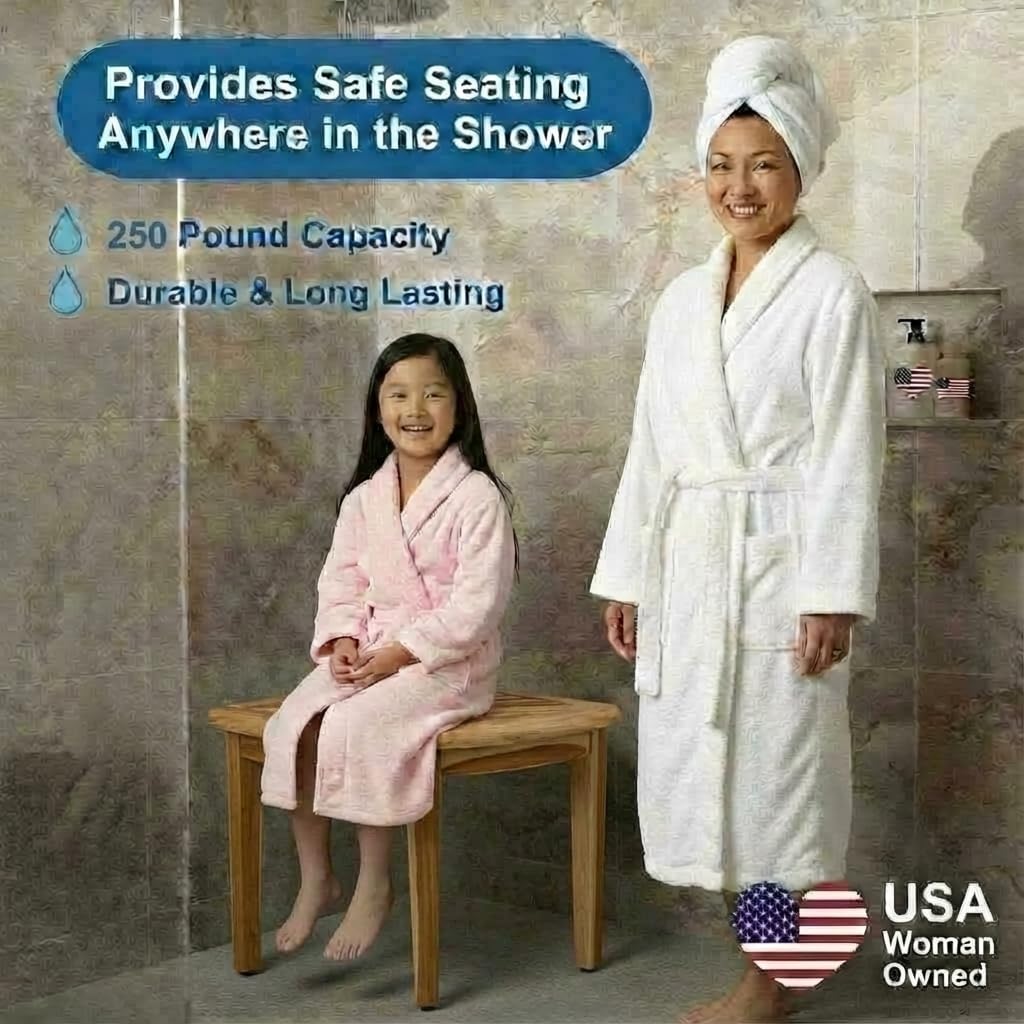 18” Teak Corner Shower Bench J674234