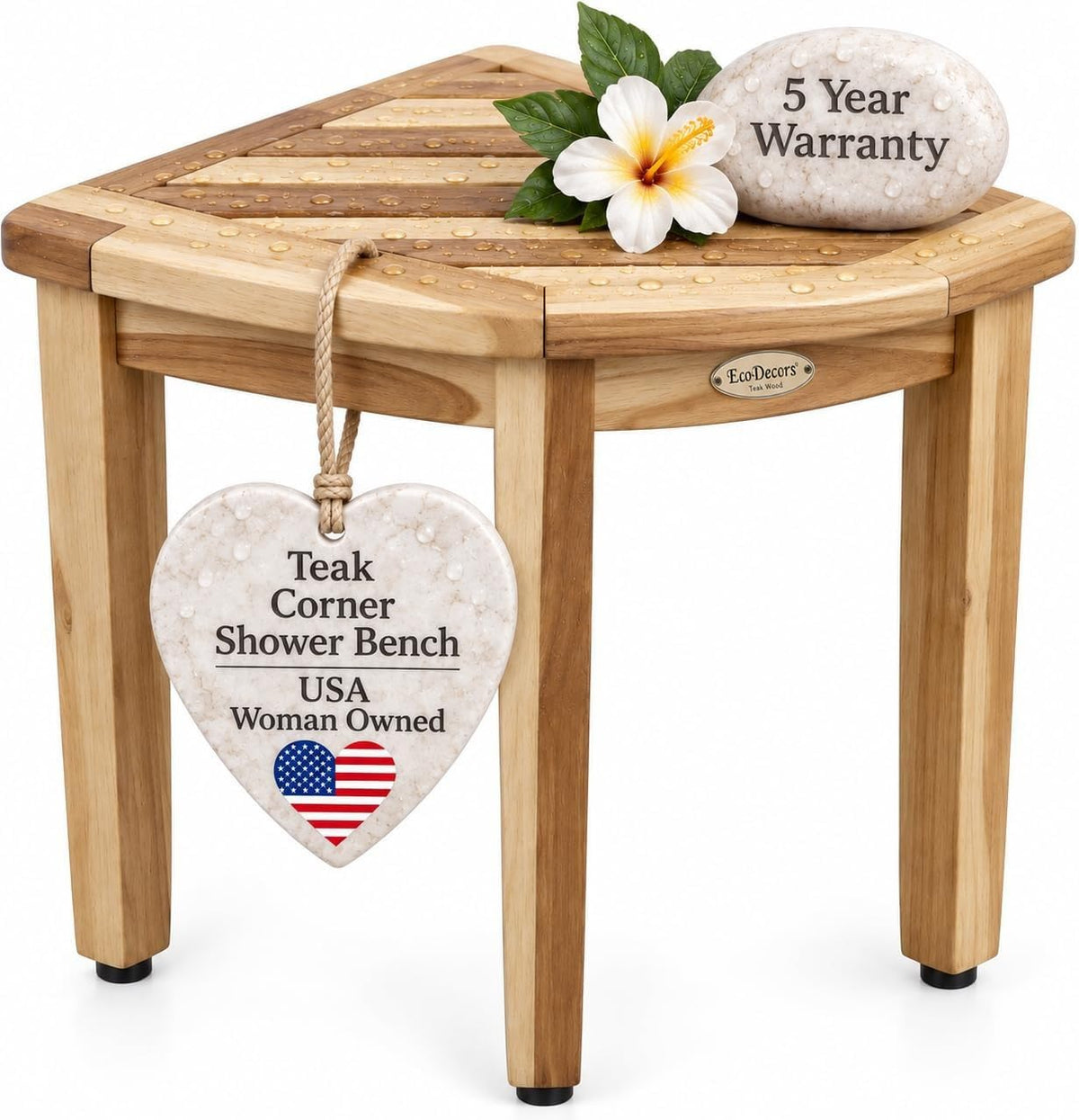 18” Teak Corner Shower Bench J674234