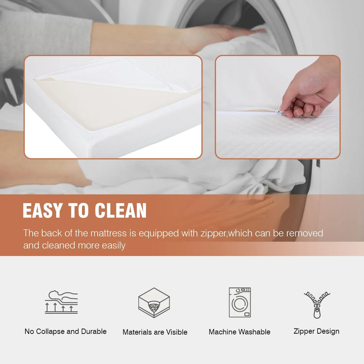 5 inch Memory Foam Twin Mattress with Washable Cover H456