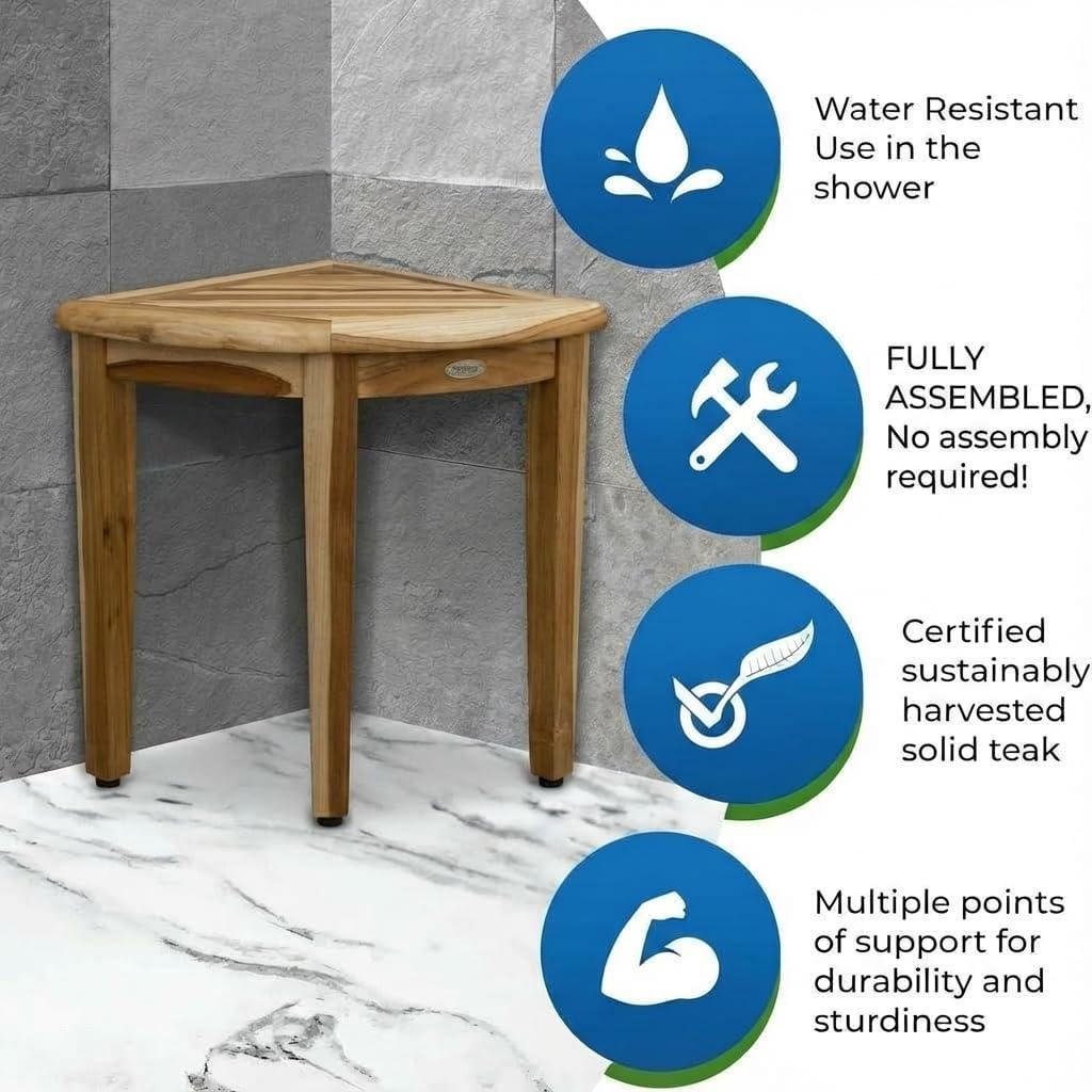 18” Teak Corner Shower Bench J674234
