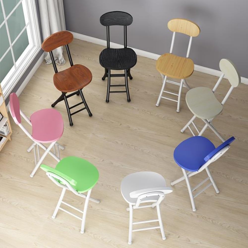 18 Inch Black Folding Bar Stools with Backrest Y58615
