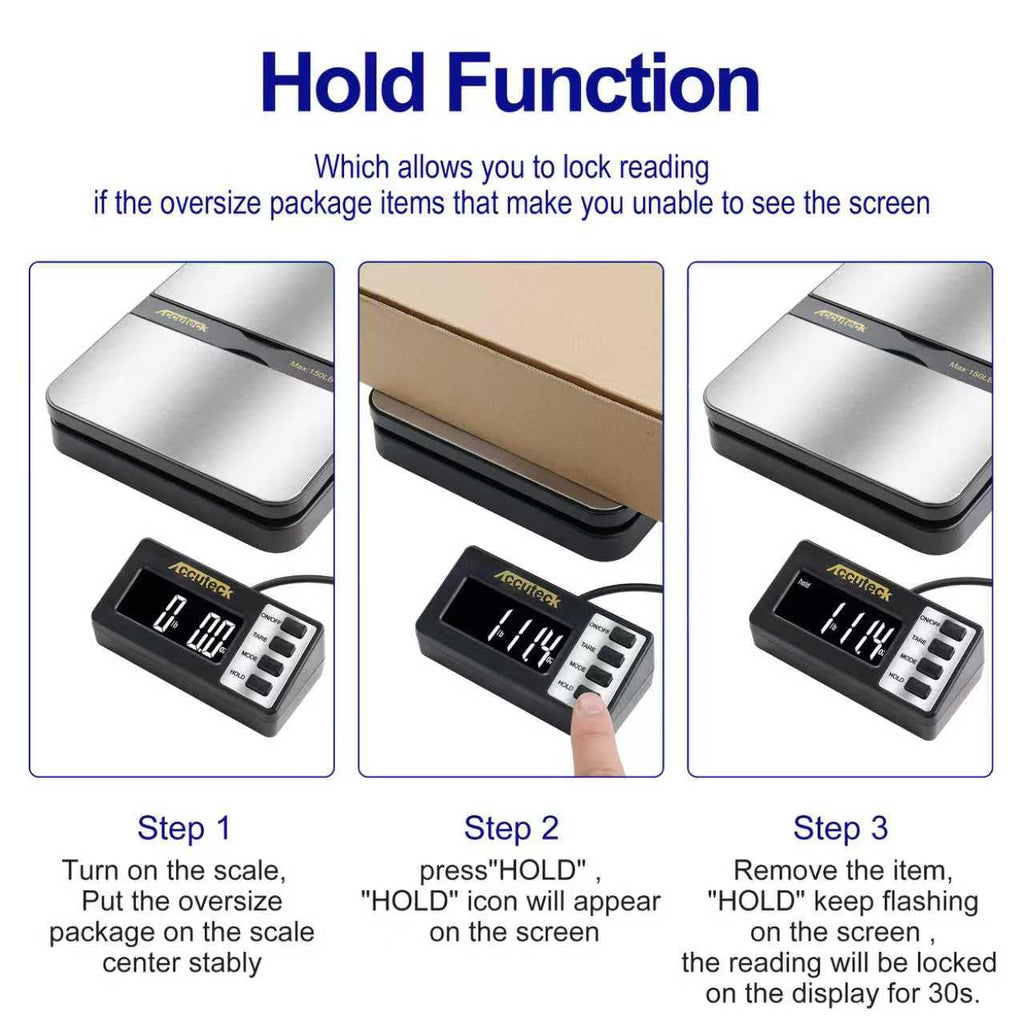 150Lbs 0.1OZ Digital Postal Scale Stainless Steel O719405