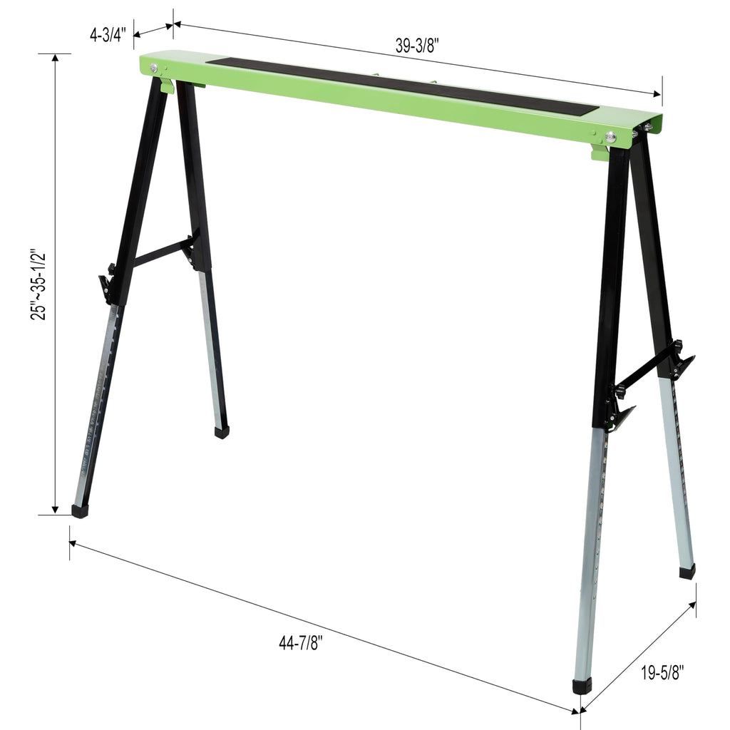 2 Pack Heavy Duty Steel Folding Sawhorse with Carry Handle M351