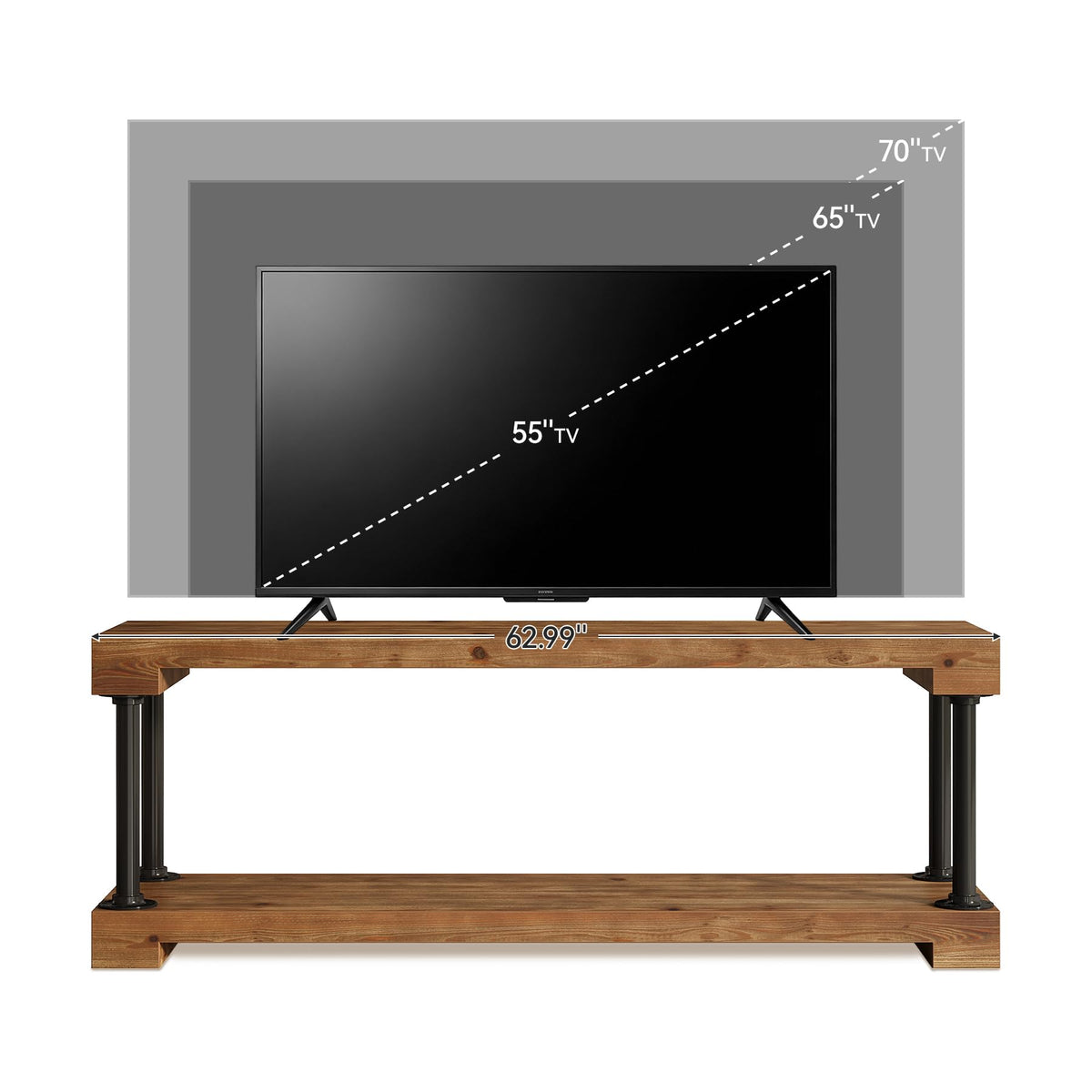 Solid Wood TV Stand for 75-Inch TV F18455