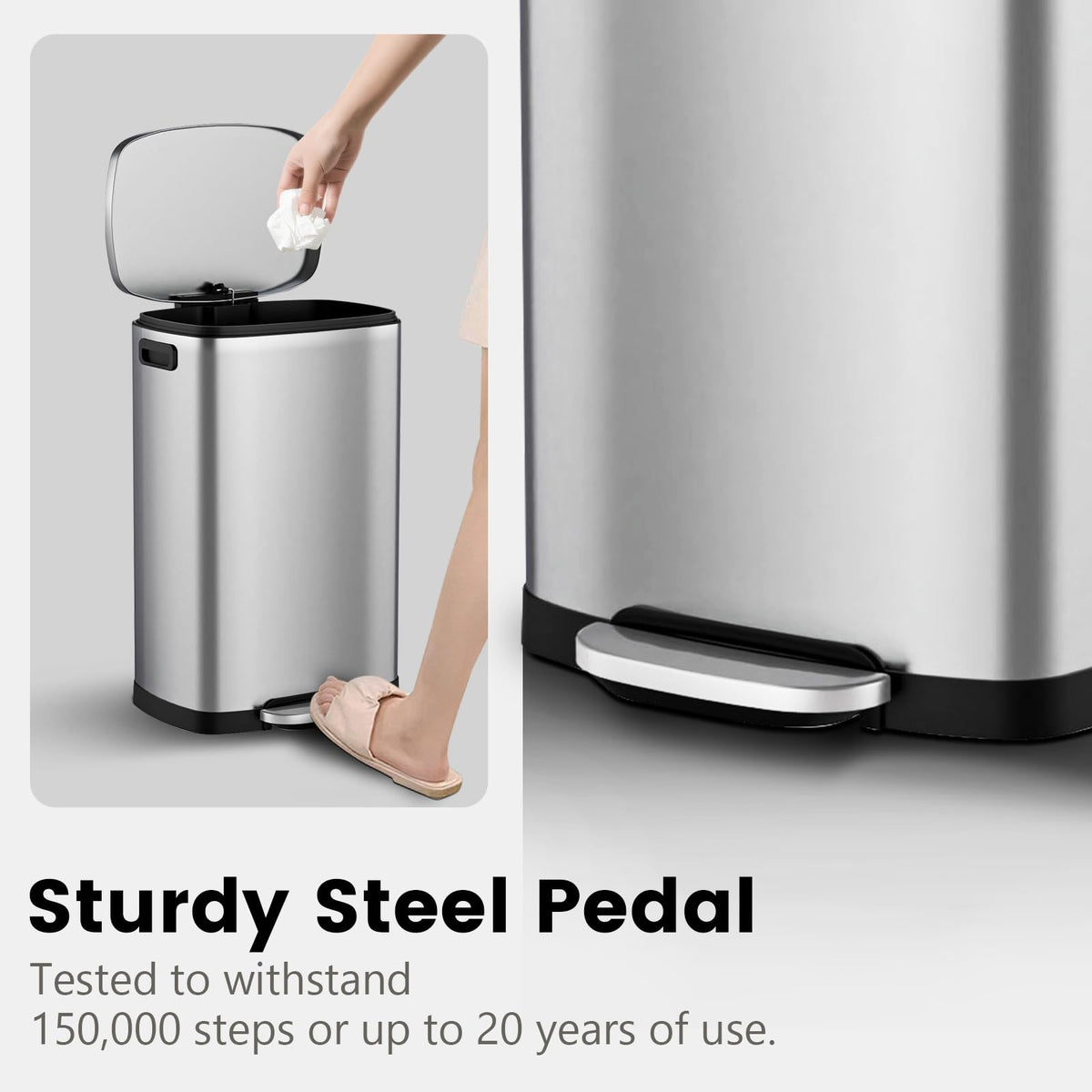 13 Gal Stainless Steel Kitchen Trash Can P707997