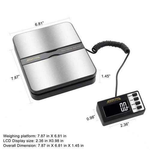 150Lbs 0.1OZ Digital Postal Scale Stainless Steel O719405