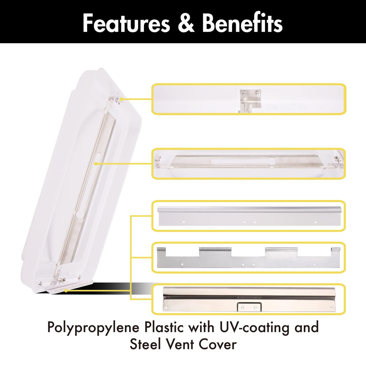 White RV Vent Lid Replacements 2-Pack D192
