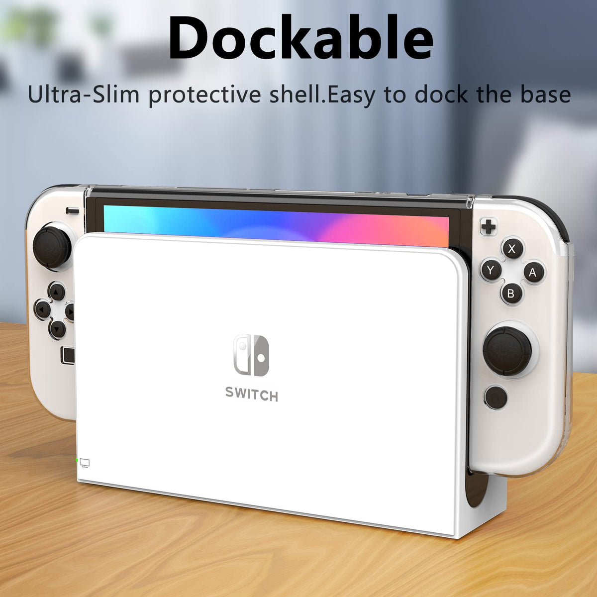 Switch OLED Dockable Hard PC Case with Thumb Stick Caps M12853