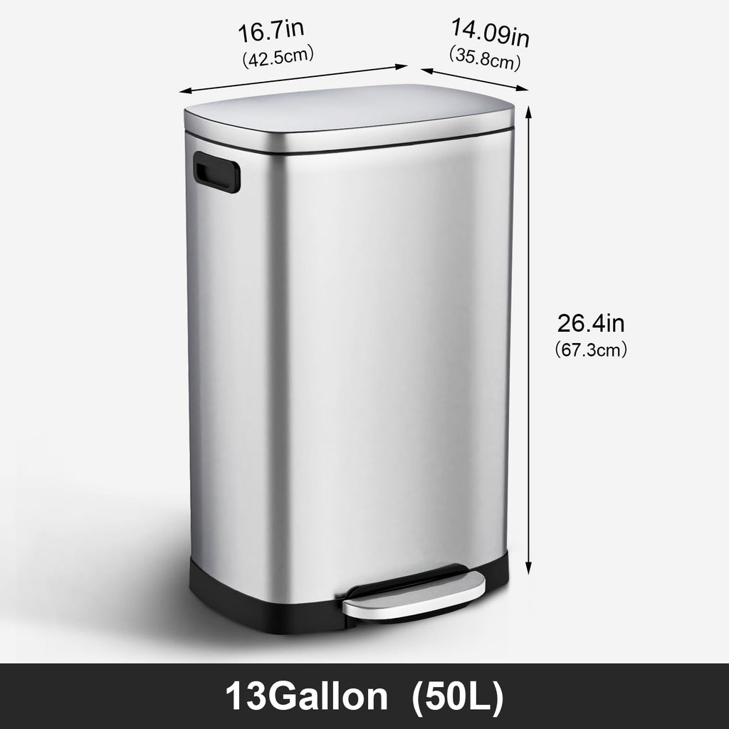 13 Gal Stainless Steel Kitchen Trash Can P707997