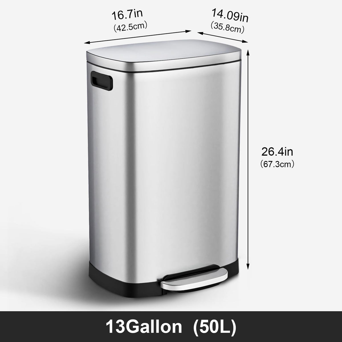 13 Gal Stainless Steel Kitchen Trash Can P707997