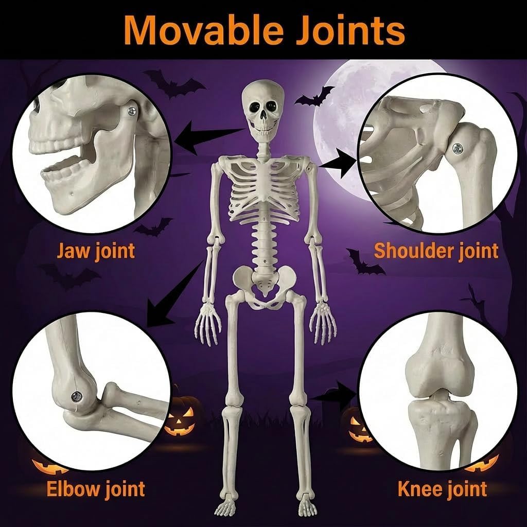 2 Pack 67" Posable Skeleton with Movable Joints Q631