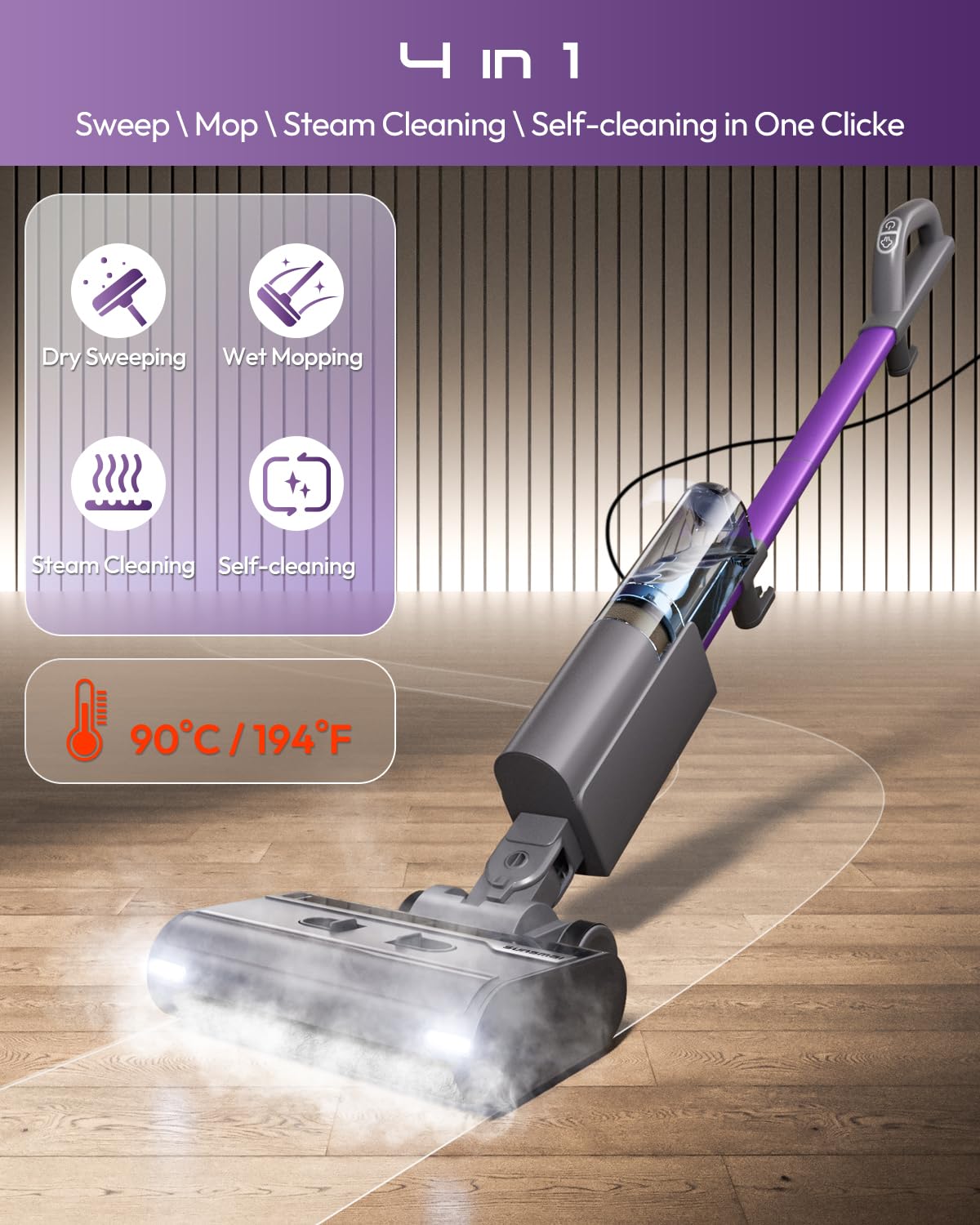 Lightweight 4-in-1 Steam Mop F254