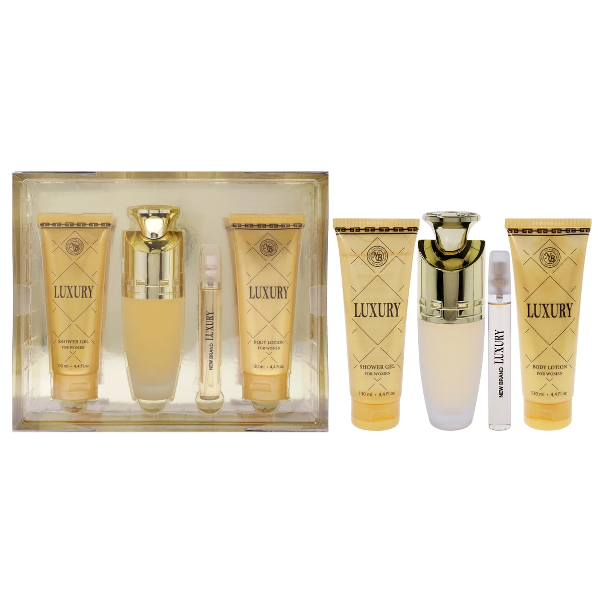 4 Pc Gift Set 3.3oz EDP Spray 4.4oz Shower Gel 4.4oz Body Lotion 0.5oz EDP Spray Z26568