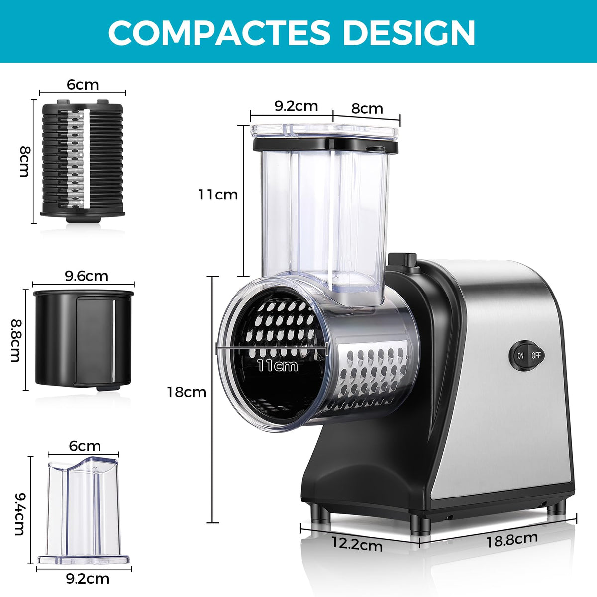Electric Stainless Steel Vegetable Slicer with 5 Blades C809241