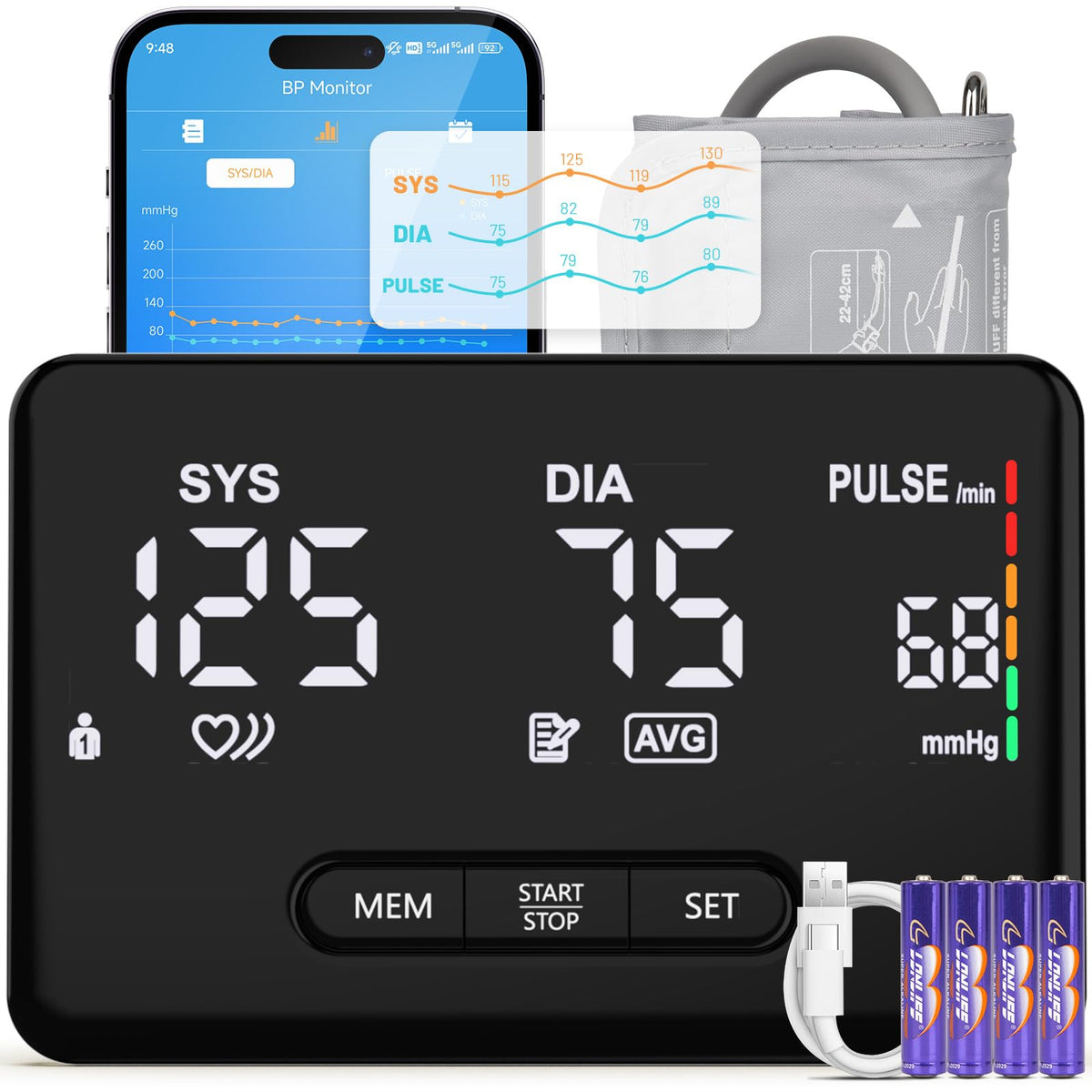 Smart Upper Arm Blood Pressure Monitor F2515